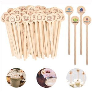 Natural Wooden Stir Sticks With Round Ends